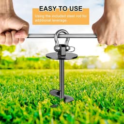 JGS Premium - Tie Out Stake voor Grote Honden tot 220 Lbs - Anti-Roest Hondenanker - Opvouwbare Hondenlijn voor Camping — thumbnail 3