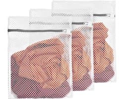 3 Stuks Mesh Waszakken voor Delicaten - Duurzame Honingraat Lingerie Tassen - Met Elastische Rits - Wasmachine Droger Delicaten Tas - Wassen Kousen Ondergoed BH .