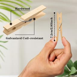 50 Houten Knijpers Groot Formaat 7.3cm - Wasknijpers voor Foto's, Ambachten en Decoratie — thumbnail 4