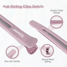 12-delige Haarklemmen voor Styling, Geen Crease Donsvoorklemmen met Siliconen Band, Professionele Klemmen voor Haarsectie en Kappen — thumbnail 5