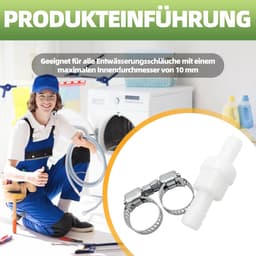 Terugslagklep voor Afvoerslangen - 10 mm Diameter, Geschikt voor Wasmachines en Drogers — thumbnail 4