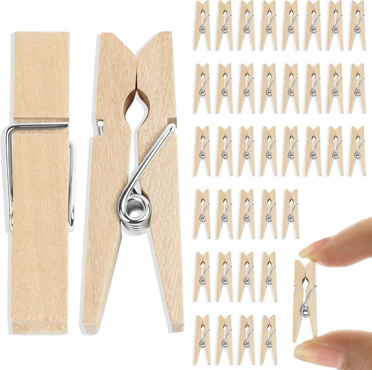 Mini Houten Wasknijpers - Set van 110 Stuks voor Knutselen en Decoratie — afbeelding 1