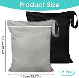 Ibenzoa® Handige Waterafstotende Opbergtassen voor Kleding en Zwemspullen met Ritssluiting, Set van 2 Stuks — thumbnail 3