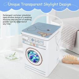 Opbergdoos Wasmachine Powder Metal Box - Transparant Skylight Design - Unieke Wasmachine Vorm - Wassen Poeder Bind — thumbnail 2