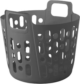 Flexibele wasmand - grijs - 35 liter - kunststof - 39 x 41 x 36 cm — thumbnail 1