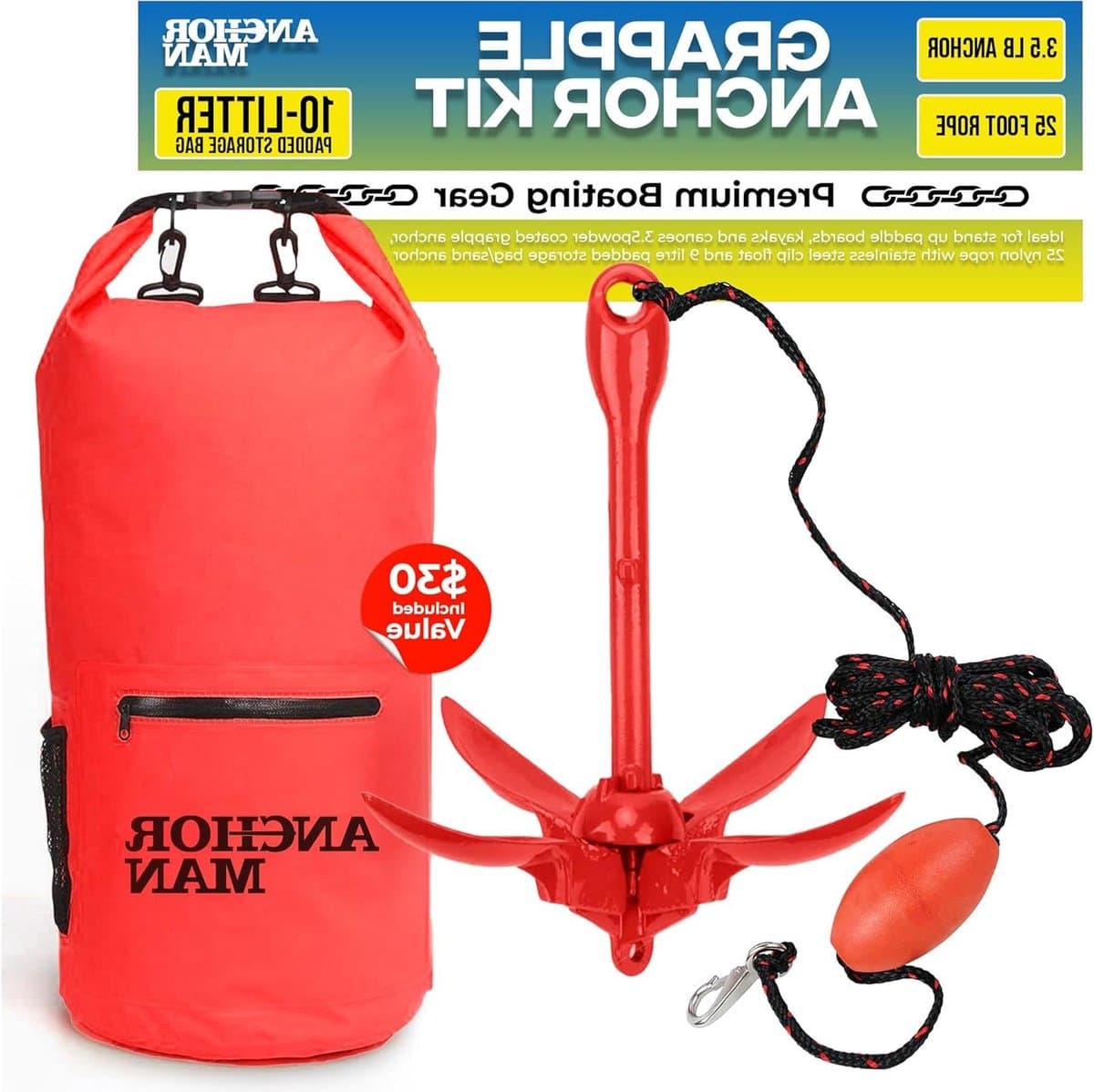 Paddenstoelanker Bootanker - Kajakanker Jetskianker - Boot Stabiliseren - Hybride Paddenstoelontwerp - 1.59 kg - Zwart — afbeelding 1