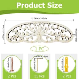 Dailygoods - Houten Kruiden Droogrek - Wandmontage met 11 Haken voor Droge Planten en Decoratie — thumbnail 3