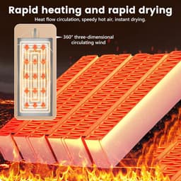 Draagbare elektrische wasdroger - 500 W, opvouwbaar, warmtepomp, timer, automatische uitschakeling, led-display, mini-wasdroger, sneldrogend voor kleding, ondergoed — thumbnail 4