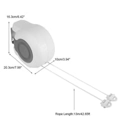 Dailygoods- Waslijn Uittrekbaar 13 Meter - Ruimtebesparend - Wandmontage - Draagbaar - Geschikt voor Balkon - Gemaakt van ABS/PVC - Kledinglijn — thumbnail 2