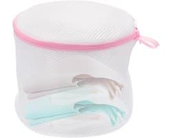 Waszak voor beha's - Lingerie net - Ondergoed wassen - Mesh ontwerp - 16x16cm - Roze