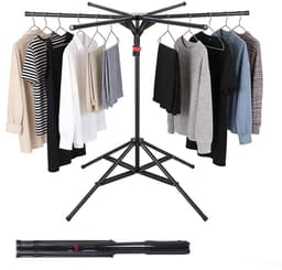 Dailygoods- Wasdroger Opvouwbaar - Hoog Inklapbaar - Droogrek met 6 Vleugels - Kledingrek voor Binnen/Buiten - Ruimtebesparend - Stabiele Droogstandaard — thumbnail 1