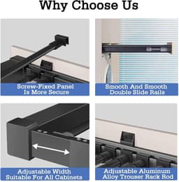 Wasmachine Droogrek - Ruimtebespaarder Kast - Verticale Opslag - Duurzame Aluminium - 45-120 cm Breed - Aluminium — thumbnail 3