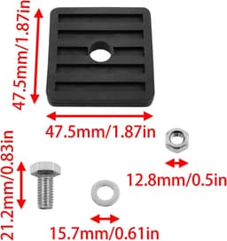 Lovelysp Zwart rubberen isolatiekussen, schokabsorberend, geluidsdempend kussen met bevestigingsschroeven, demper, schokabsorberende voeten voor airconditioning, condensator, externe machine, 4 stuks — thumbnail 3