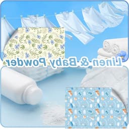 Linnen en Babypoeder Geurpapier voor Lades en Kasten, Geurpapier voor Verzorgingstafel en Kleerkast, 12 Vellen voor een Frisse Geur in Huis — thumbnail 5