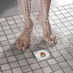 Vloerafvoer Geurblokker - Afsluitring Douche - Geurpreventie Badkamer - Dubbele Barrière Ontwerp - 10 x 10 cm - Grijs — thumbnail 3