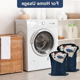 Set van 4 Vouwbare Waszakken voor Vuile Kleding, Herbruikbare en Waterdichte Tassen met Rits voor Zwemmen, Yoga en Reizen — thumbnail 2