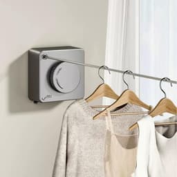 Intrekbare Waslijn - Wand Waslijn - Kleding Drogen - Sterk Draagvermogen - 12.5cm Lengte - Grijs — thumbnail 3