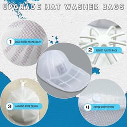 Hoeden Wasmachine - Hoedkooi Waszak - Petten Reinigen - Verbeterd Ontwerp - 3 Stuks - Wit — thumbnail 3