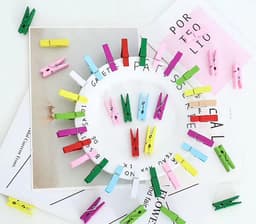 Houten Mini Knijpers - Kleine Clips - Foto's Ophangen - Natuurlijk Hout Materiaal - 100 Stuks - Gemengd — thumbnail 2