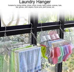 Dailygoods- Wasdroogrek Roestvrij Staal - Multifunctioneel Droogrek - Inklapbaar - Verstelbaar - Kledingrek - Lange Levensduur — thumbnail 2