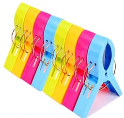 Allecto - Handdoekclips - Strandhanddoek - Grote clips voor ligstoelen - Kunststof - Drogerclips - Voor badhanddoeken en tapijten - In 4 kleuren — thumbnail 1