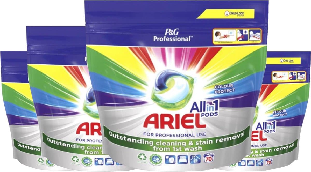 Ariel All in 1 Pods Color - 4x70 wasbeurten - voordeelverpakking — afbeelding 1