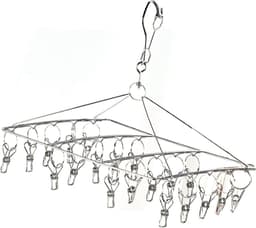 Roterende Kledingdrooghanger van Roestvrij Staal - Sterk Draagvermogen - Hoog Elastiek - Sokkendrooghanger - Vierkant 33x25mm — thumbnail 4