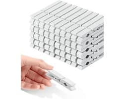 Wasknijpers Houten - Kleurrijke Clips - Decoratie Knutselen - Milieuvriendelijke Verf - 50 Stuks - Wit