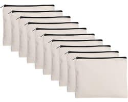Zipper Fabric Bags - Set van 10 Lege Canvas Tassen voor Creatieve Projecten en Organisatie - 13x10cm — afbeelding 1