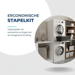 DnA® Tussenstuk Wasmachine Droger - Stapelkit - Tussenstuk Wasmachine en Droger - Tussenstuk Wasmachine Droger Zwart - Tussenstuk Wasmachine Droger Aeg - Wit - 54cm x 60cm x 8cm — thumbnail 4