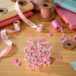 50 Roze Mini Houten Hartvormige Clips voor Foto's, Kaarten en Knutselprojecten — thumbnail 2