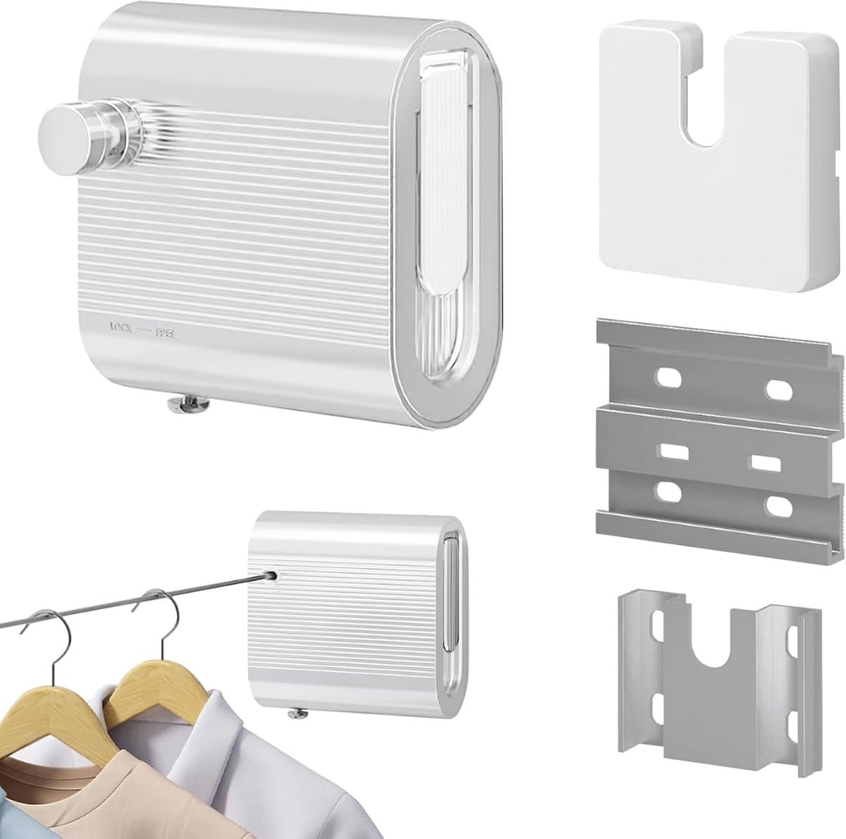 Waslijn - Draad - Kleding Drogen - Intrekbaar Ontwerp - 4.2 Meter - Wit — afbeelding 1