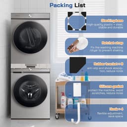 Wasmachine Droger Stapelaar - Apparaat Ophoger - Ruimte Besparen - Verstelbaar Frame - 46 tot 66 cm — thumbnail 3