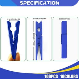 Houten Wasknijpers - Kleding Spelden - Buiten Droge Kleding - Duurzaam Natuurlijk Materiaal - 100 Stuks 9cm - Marineblauw — thumbnail 3