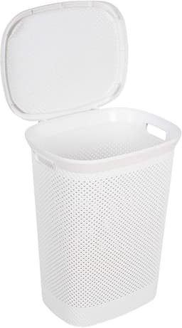 Grote capaciteit kunststof wasmand met deksel en schimmelpreventie 60 liter — thumbnail 2