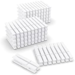 100 Stuks Houten Wasknijpers - Witte Kledingspelden voor Ambacht en Foto's - 7,9 cm — thumbnail 1