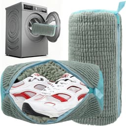 2 stuks waszakken voor schoenen in wasmachine - herbruikbaar - 360° reiniging - veilige ritssluiting - alle soorten schoenen en drogers - grijs — thumbnail 1