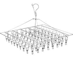 64 Clips Sok Droogrek, RVS Droogrek Sok Hanger, Ondergoed Hanger, Kleerhanger voor het drogen van handdoeken, bh's, lingerie, babykleertjes