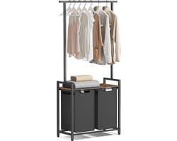 wasmand 2 x 46 liter met kledingroede en plank 73 x 33 x 177 cm