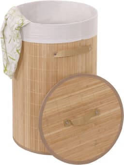 Wasmand MCW-C21, Wasbox Wasbox Wasbox, bamboe rond 59x35cm 50l ~ natuurlijke kleur — thumbnail 4