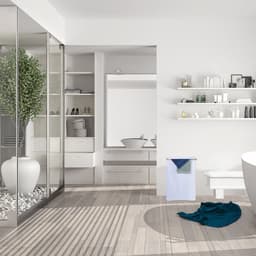 wasmand met deksel - 105 l - bamboe - polyester - opvouwbaar - draagbaar - wit-natuur — thumbnail 3