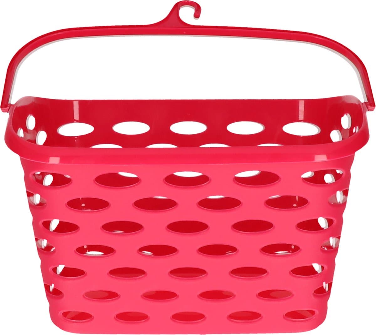 Plasticforte Wasknijpers ophang mandje aan haak - 26 x 15 x 21 cm - fuchsia roze - kunststof — afbeelding 1