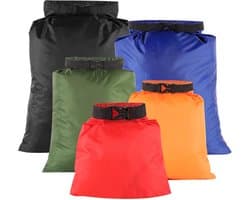 5 Stuks Waterdichte Drybags, 1,5 L/2,5 L/3,5 L/4,5 L/6 L, Waterdichte Tas Draagbare Droogzak Dry Bag voor Kajakken Driften Onderdompele Varen Wandelen Kamperen Outdoor (Multicolor)