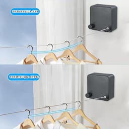 Verstelbare 4.2m Inklapbare RVS Waslijn - Binnen en Buiten - Badkamer en Balkon - 20 kg — thumbnail 3