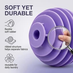 Wasballen voor wasmachine, 15 stuks, wasbal tegen klitten en rimpels, herbruikbare wasballen van pvc voor wasverzorging, kleurrijke wasballenset (paars, groen, geel) — thumbnail 3