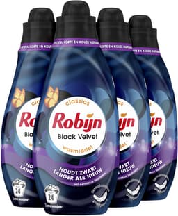 Robijn - Vloeibaar Wasmiddel - Klein & Krachtig -Black Velvet - 4 flessen - 96 wasbeurten - Voordeelverpakking — thumbnail 2