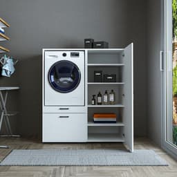 Roomart SERIE 2 Wasmachine Ombouwkast 127x145 cm - met Multifunctionele Kast - Wit — thumbnail 4