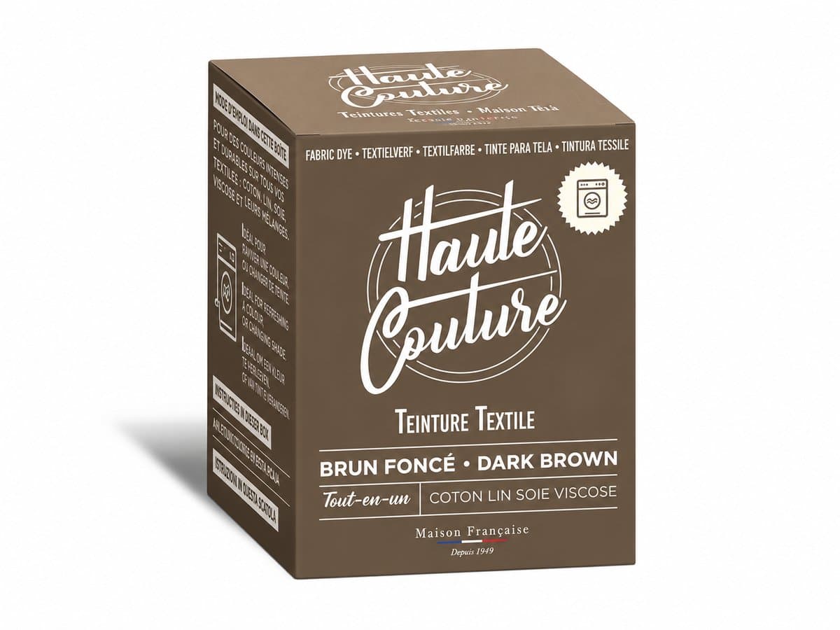 Haute Couture Textielverf 350 g – Donkerbruin – All-in-One Wasmachineverf — afbeelding 1