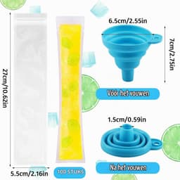 Popsicle Zakjes - Transparant - 27 x 5,5 cm - Herbruikbare IJs op een Stokje Zakjes - Voor Zelfgemaakt IJs — thumbnail 5
