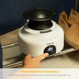 Elektrische Wasdroger – XXL – Draagbaar – 1200 W – Capaciteit 15 kg – Timer 180 min – 3 Standen – Stil – Droogkast – Wasrek – Blauw — thumbnail 2